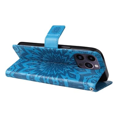 SKALO iPhone 15 Pro Max Mandala lompakkokotelo - Sininen