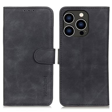 SKALO iPhone 15 Pro KHAZNEH Lompakkokotelo PU-nahasta - Musta
