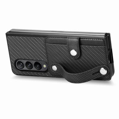 SKALO Samsung Z Fold5 SKALO Samsung Z Fold5 Carbon Fiber Suojakuori  korttipidike / kahva - Musta