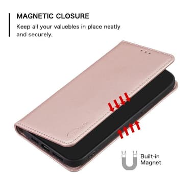 iPhone 15 Pro Max BINFEN COLOR Kohokuvioitu Lompakkokotelo - Ruusukulta