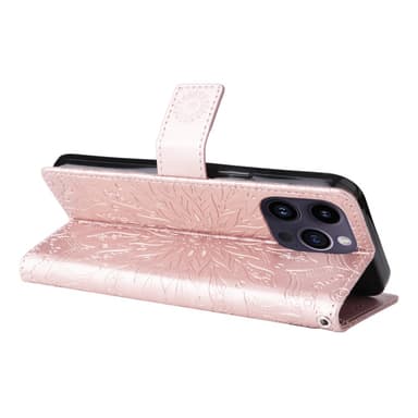 SKALO iPhone 15 Pro Max Mandala lompakkokotelo - Ruusukulta