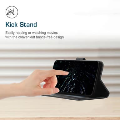 SKALO iPhone 15 Pro Embossed Triangle Lompakkokotelo - Musta