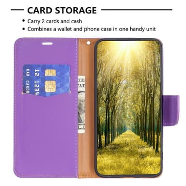 SKALO iPhone 15 Pro Max Litchi Lompakkokotelo - Violetti
