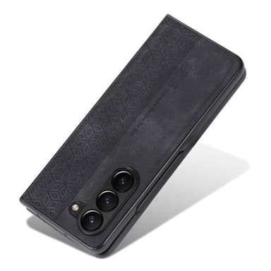 SKALO Samsung Z Fold5 AZNS PU-nahka suojakuori - Musta