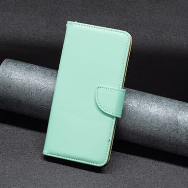 SKALO iPhone 15 Pro Max Litchi Lompakkokotelo - Turkoosi