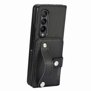 SKALO Samsung Z Fold5 SKALO Samsung Z Fold5 Carbon Fiber Suojakuori  korttipidike / kahva - Musta