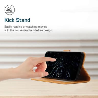 SKALO iPhone 15 Pro Embossed Triangle Lompakkokotelo - Vaaleanruskea