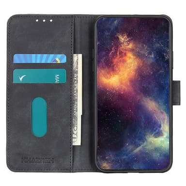 SKALO iPhone 15 Pro KHAZNEH Lompakkokotelo PU-nahasta - Musta