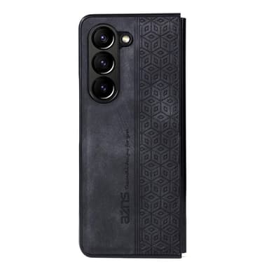 SKALO Samsung Z Fold5 AZNS PU-nahka suojakuori - Musta