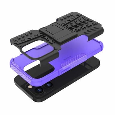 Iskunkestävä kuori jalustalla Apple iPhone 15 Pro Max - Violetti