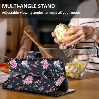 Huawei MATE 20 LITE Suojakuori Lompakkokotelo (Musta)