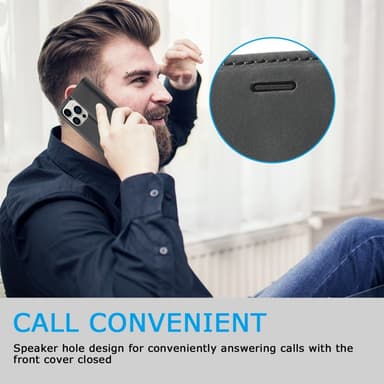 LC.IMEEKE Magneettinen puhelinkotelo iPhone 15 Pro -telineen lompakon suojukselle