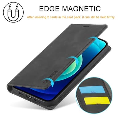 LC.IMEEKE Magneettinen puhelinkotelo iPhone 15 Pro -telineen lompakon suojukselle