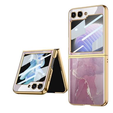 Marble Glass Case Samsung Galaxy Z Flip 5 - Emperador