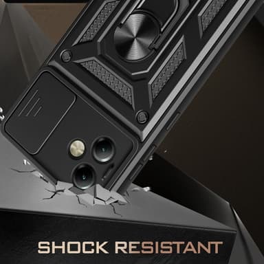 SKALO Motorola Moto G14 Armor hybridi metallirengas kameran liukusäädin - - Ruusukulta