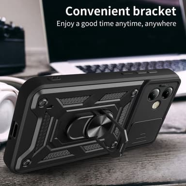 SKALO Motorola Moto G14 Armor hybridi metallirengas kameran liukusäädin - - Hopea