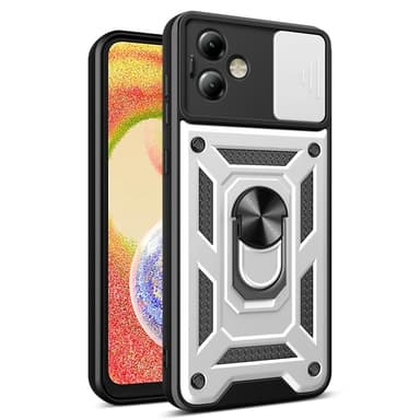 SKALO Motorola Moto G14 Armor hybridi metallirengas kameran liukusäädin - - Hopea