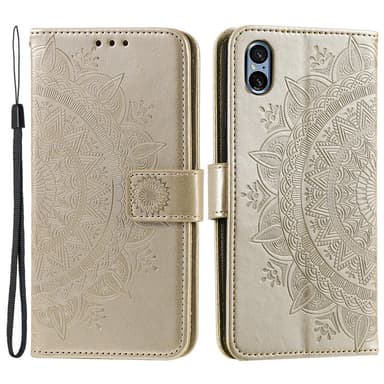 SKALO Sony Xperia 5 V Mandala lompakkokotelo - Kulta