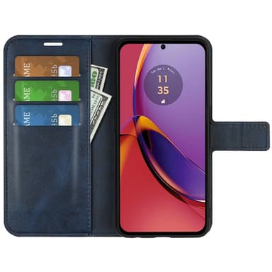 SKALO Motorola Moto G84 5G Premium Wallet Lompakkokotelo - Sininen