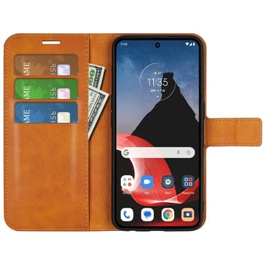 SKALO Motorola ThinkPhone 5G Premium Wallet Lompakkokotelo - Vaaleanruskea