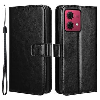 SKALO Motorola Moto G84 5G Lompakkokotelo PU-nahkaa - Musta