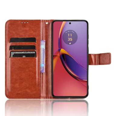 SKALO Motorola Moto G84 5G Lompakkokotelo PU-nahkaa - Ruskea