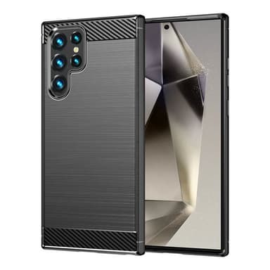 Harjattu TPU kuori Samsung Galaxy S24 Ultra - Musta