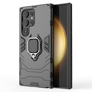 SKALO Samsung S24 Ultra Armor Hybridi metallirengas kuori - Musta