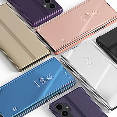 SKALO Samsung S23 FE Clear View Mirror Lompakko - Violetti