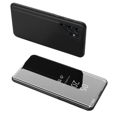 SKALO Samsung S24 Ultra Clear View Mirror Lompakko - Musta