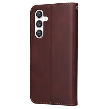 SKALO Samsung S23 FE PU-nahkainen Lompakkokotelo - Ruskea