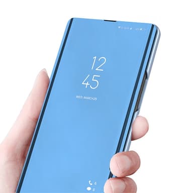 SKALO Samsung S24 Ultra Clear View Mirror Lompakko - Musta