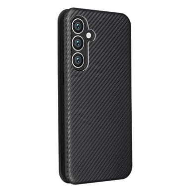 SKALO Samsung S23 FE Carbon Fiber Lompakkokotelo - Musta
