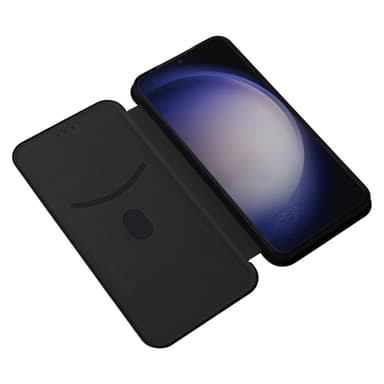 SKALO Samsung S24+ Carbon Fiber Lompakkokotelo - Musta