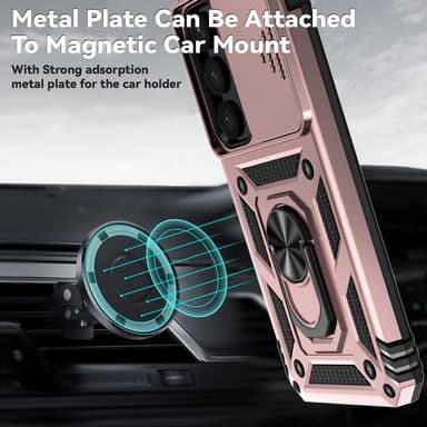SKALO Samsung S24 Armor hybridi metallirengas kameran liukusäädin - Ruusukulta