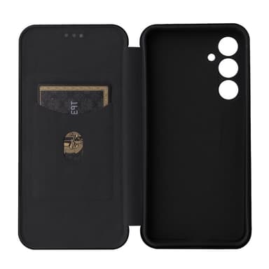 SKALO Samsung S23 FE Carbon Fiber Lompakkokotelo - Musta