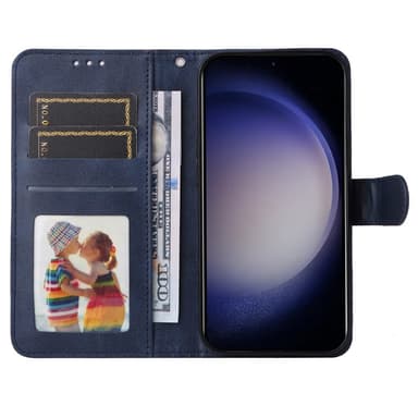 SKALO Samsung S24+ PU-nahkainen Lompakkokotelo - Sininen