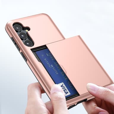 SKALO Samsung S23 FE Armor Suojakuori korttikotelo - Kulta