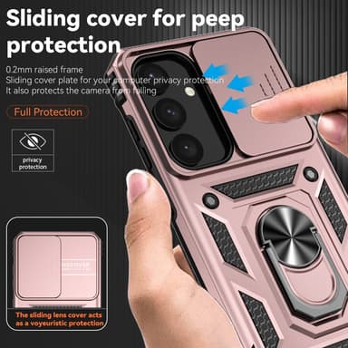 SKALO Samsung S24 Armor hybridi metallirengas kameran liukusäädin - Ruusukulta