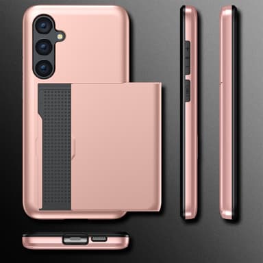 SKALO Samsung S23 FE Armor Suojakuori korttikotelo - Kulta