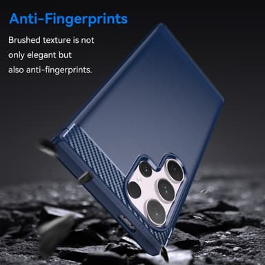 SKALO Samsung S24 Ultra Armor Carbon Iskunkestävä TPU suojakuori - Sininen