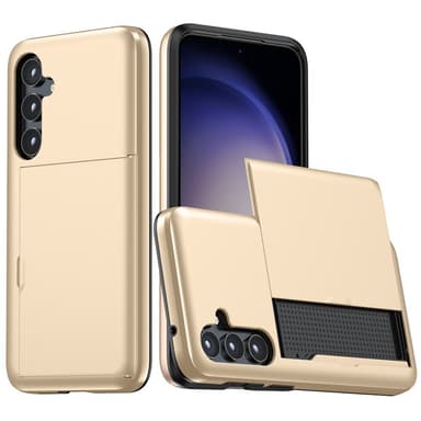 SKALO Samsung S23 FE Armor Suojakuori korttikotelo - Kulta