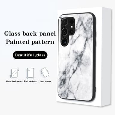 SKALO Samsung S24 Ultra Marmori karkaistu lasi TPU-suojakuori - #1