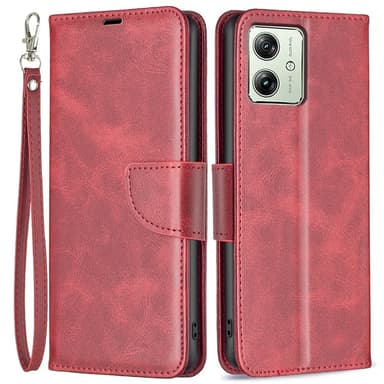 SKALO Motorola Moto G54 5G Lompakkokotelo PU-nahkaa - Punainen