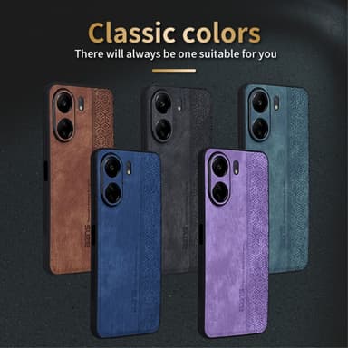 SKALO Xiaomi Redmi 13C 4G AZNS PU-nahka suojakuori - Ruskea