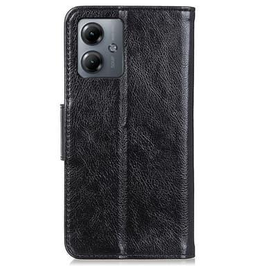 Nappa Texture Split Lompakon Telineen kansi Motorola Moto G14 - Musta