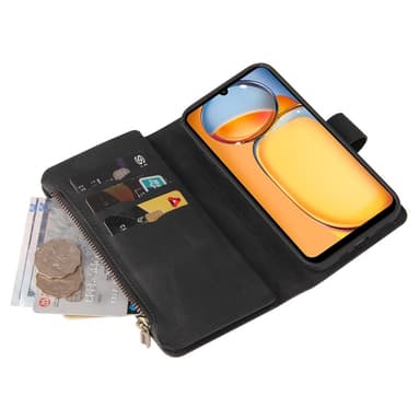 SKALO Xiaomi Redmi 13C 4G Big Wallet 17-lokeroa Lompakkokotelo - Musta