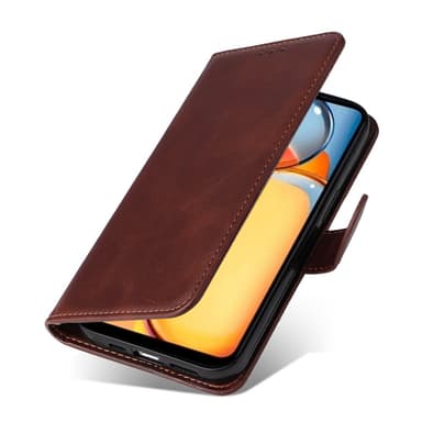 SKALO Xiaomi Redmi 13C 4G PU-nahkainen Lompakkokotelo - Ruskea