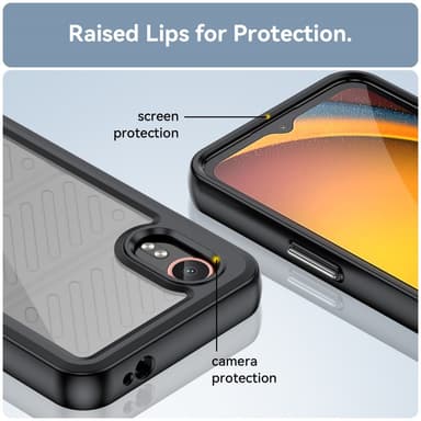 SKALO Samsung Xcover 7 Armor Hybrid Bumper Suojakuori - Musta