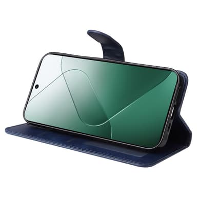 SKALO Xiaomi 14 5G PU-nahkainen Lompakkokotelo - Sininen
